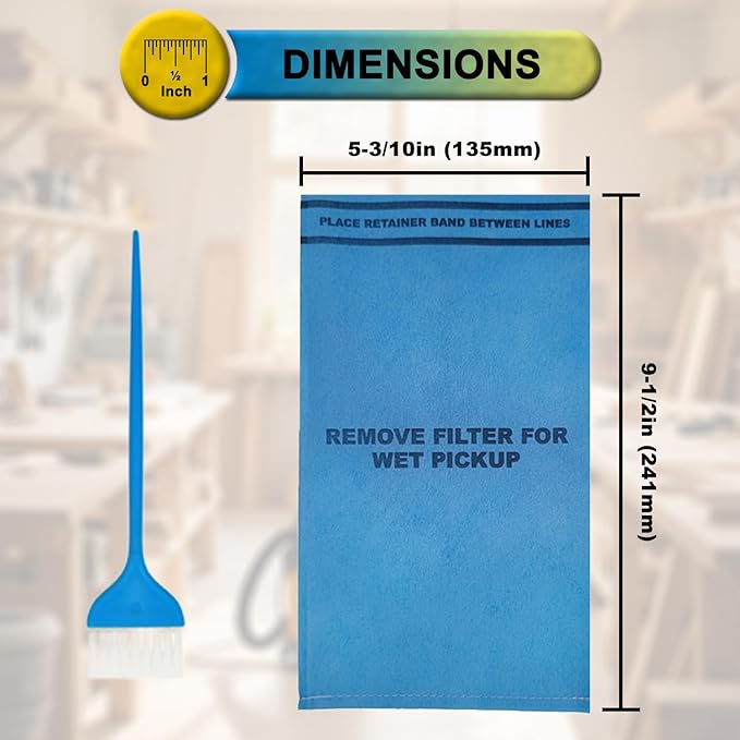 SpaceTent 15 Pack WS01025F2 Filter Bags compatible with WORKSHOP Select 2-1/2-Gallon To 5-Gallon Vacs, Armor All AA255 Vac, Select Husky Stinger and Bucket Head Wet Dry Vacs, Part# VF2000