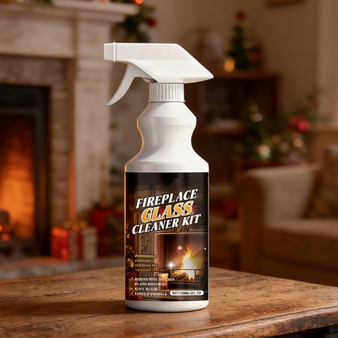 Fireplace Glass Cleaner - Heavy Duty 150ml Cleaner for Hearths | Powerful Formula with Streak Free Action Removing Soot and Creosote for Steel Grates Screens Brick Tile Marble Stone Kitchen