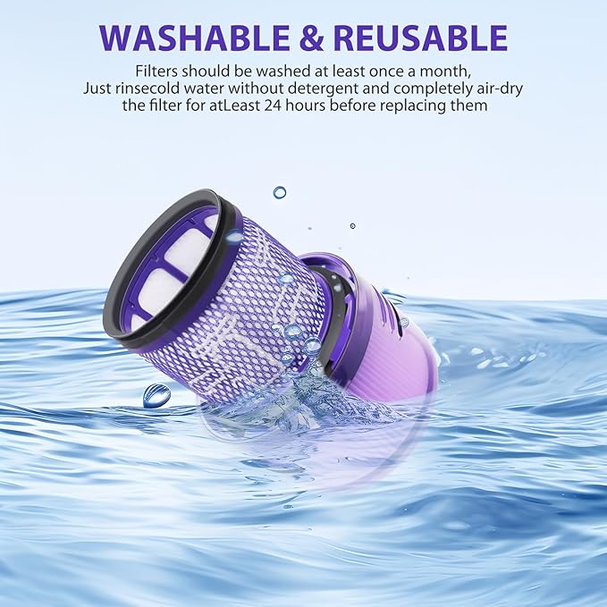 Lemige 2 Pack Vacuum Filters Replacement Parts Compatible with Dyson V11 Origin V11 Torque Drive V11 Animal V11 Complete V11 Extra V15 Detect V15s Detect Submarine Vacuums, Compare to Part 970013-02