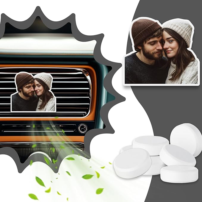 WOCOCN Personalised Car Air Freshener,Vent Clip Unique with Custom Picture,Cute&Meaning Gifts for Women,Friends,lover,Fun Driving Experience (Arcylic AA)