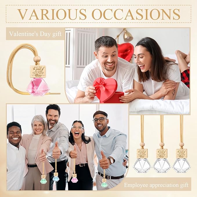 20 Pcs Car Diffuser Bottle Empty Bulk Hanging Car Freshener Bottles Inspirational Air Freshener Refillable Thank You Employee Appreciation Gifts Bulk for Nurse Staff(May you)