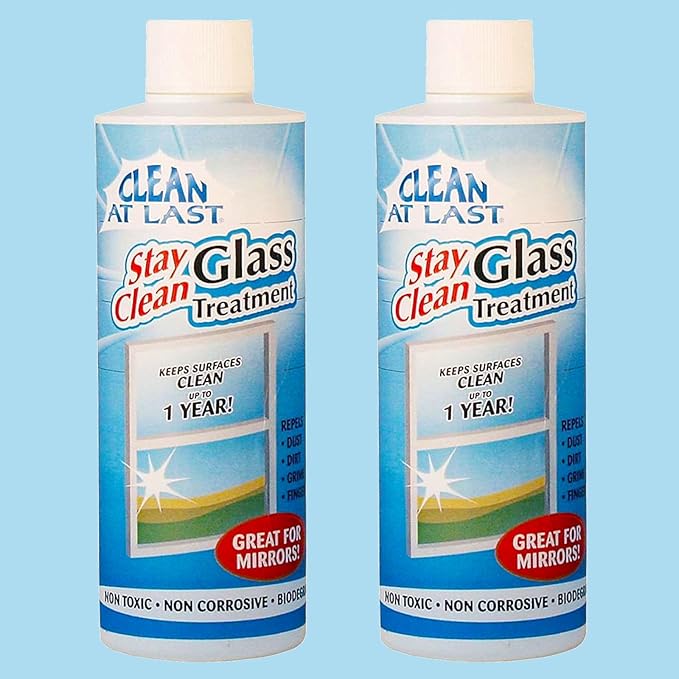 Clean At Last Glass Treatment Clear And Shiny Glass Surfaces Mirror Tile Patio Doors 8 Oz - (2 Pack)