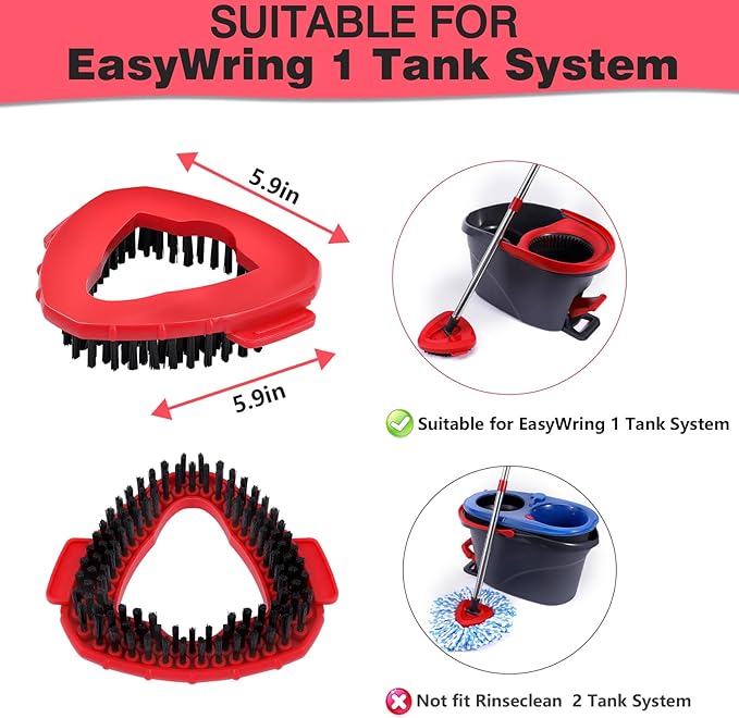 Scrub Brush for O Ceda EasyWring 1 Tank System,Mop Head Replacement,Spin Mop Replace Head Brush for Bathroom,Kitchen,Tub and Tile Cleaning(1pcs Brush for 1-Tank)