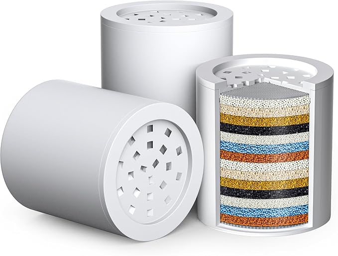 G-Promise 3 Pack 16 Stage Shower Filter Replacement Cartridge For Hard Water, Universally Compatible With Any Similar Design, Water Softener with High Output