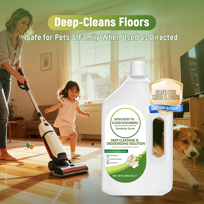 82 FL OZ/2.42 L Gardenia Scent Floor Cleaning Solution Compatible with Tineco iFLOOR 2/3/5 & FLOOR ONE S3/S5/S6/S7 PRO, Floor Cleaner for All Cordless Wet/Dry Vacuum & Robot Vacuums Mop