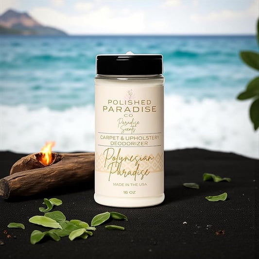 Paradise Scents Carpet and Upholstery Deodorizer, Tropical Scent Powder for Rugs and Textiles, 16 Oz (Polynesian Paradise)