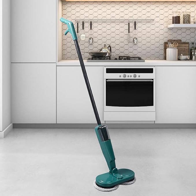 Electric Mop for Floor Cleaning,Floor Daily Light Cleaning,Rechargeable Lightweight Cordless Electric Mop with Water Sprayer for Hardwood Tile Marble Floors(Green)