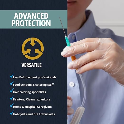 MED PRIDE Medical Vinyl Examination Gloves | Latex and Powder Free | Disposable, Ultra-Strong, Clear (1000, Small (Pack of 1000))