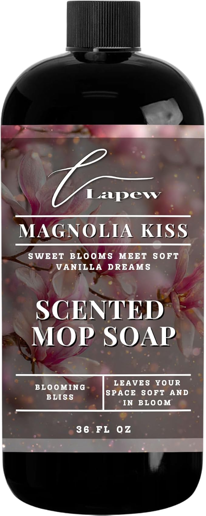 Lapew Magnolia Kisses Scented Mop Soap - Luxury Floor Cleaner Concentrate for Mopping Tile, Laminate, Vinyl & Hardwood | Streak-Free, Low-Foam | 36 oz
