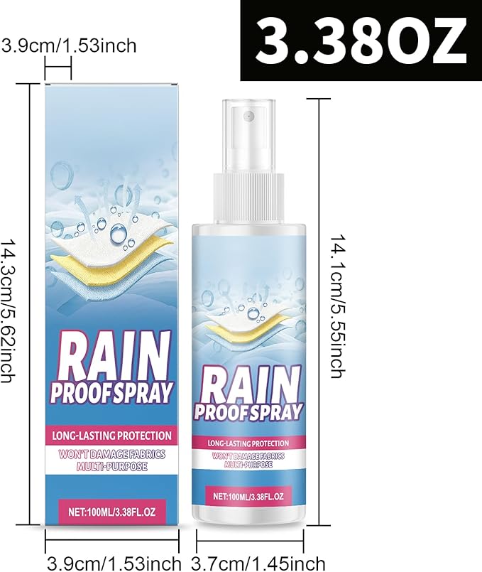 TBTFW Waterproofing Spray, Water Repellent Spray for Clothes, Long-Lasting Water Repellent Protection, Suitable for Sports Equipment, Outdoor Clothing, Shoes(3.38 Oz)