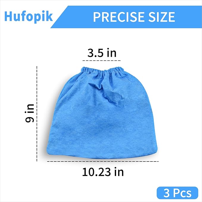 3 pcs Cloth Vacuum Filter compatible with craftsman shop vac bags, compatible with craftsman shop vac filter(Blue)