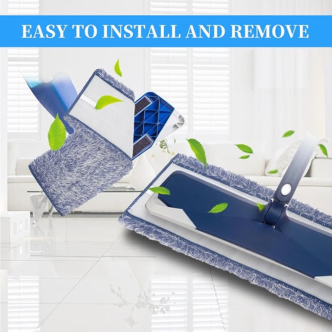 6 Pack Microfiber Dusting Pad Replacement for Bona Family of Mops, Washable & Reusable 18.3 x 6.1 Inch Mop Replacement Pads for Hardwood and Multi-Surface Floors Cleaning Head, Wet/Dry Mop