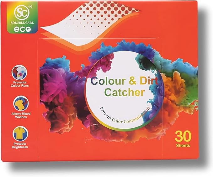 Color Catcher Laundry Sheets | Protects Colors & Prevents Dye Transfer. Keeps Whites Bright & Colors Vibrant in Every Load (Works in All Washers & Temperatures), 30 Sheets