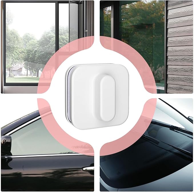 Magnetic Window Cleaner, Double-Sided Glass Wiper for Cars and Home, High-Rise and Household Window Cleaning Tool, Magnetic Glass Cleaner for Car, Mirrors, Apartment, Office, Easy Streak-Free