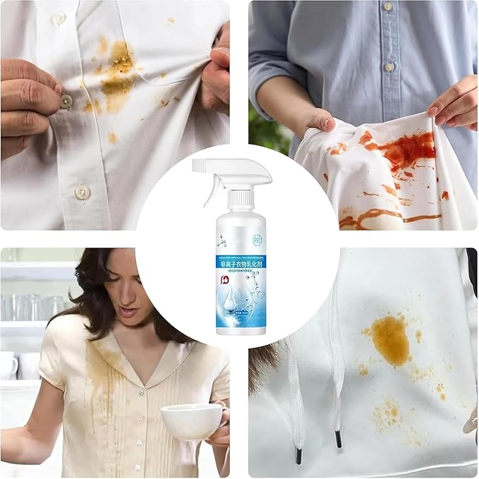 Clothing Emulsifier, Non-ionic Laundry Pre-Treatment–your Go-To Laundry Cleaner, Cleanse Natural Clothing Emulsifier, Powerful Stain Remover Clothes Dry Clean Spray,No Damage Fabric (1pcs)