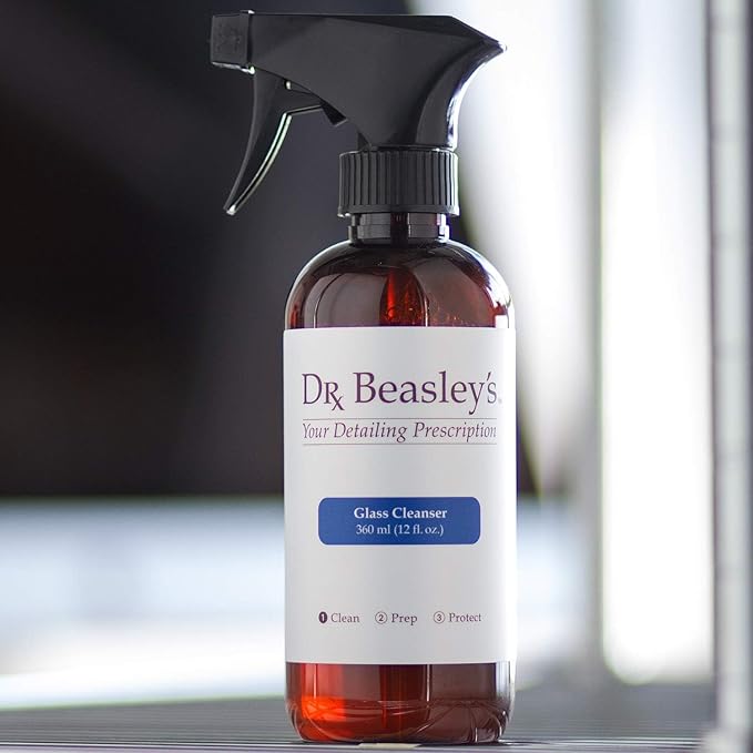 Dr. Beasley's Glass Cleanser for Autos - Extra Strength, pH Balanced, Cuts Through Messes, No Streaking or Residue, Enhanced Clarity, Fast Dry, 12 Fl Oz