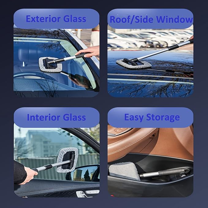 Windshield Cleaning Tool Car Glass Cleaner Inside Window Brush Auto Details Brush Window Vent Cleaner