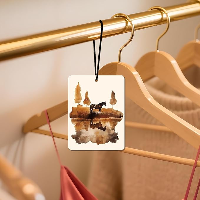 Western Cowboy Car Air Freshener 4 Pcs, Rustic Horse Cowboy Hat Boot Cactus Hanging Air Freshener for Cars, Closet, Drawer, Western - Style Car & Home Decor for Cowboy Lovers