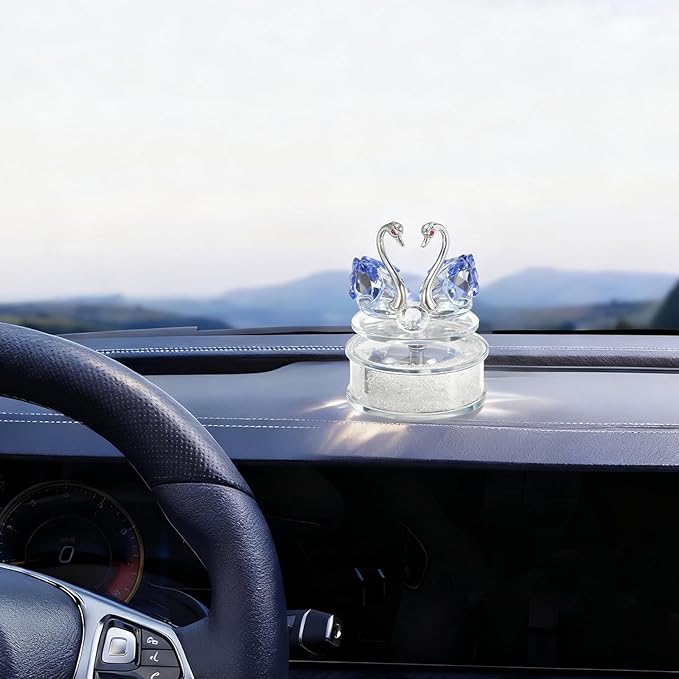 Swan Car Diffuser - Perfume Aromatherapy Diffuser, Solar-Powered Car Air Fresher Elegant Car Interior Accessory (Blue, Medium)