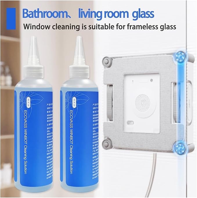 Window Cleaning Fluid - Compatible With ECOVACS WINBOT W2 PRO Omni/W2 Omni/W1 Pro/W1S/Mini - Streak-Free Formula Multi-Functional Glass Cleaner, Specialized Fluid For Window Cleaning Robots(2pcs)