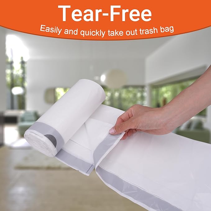 200 Count Blue & White Compatible with simpIehuman Code G 8-9 Gallon 1.2 Mil THICK Heavy Duty Trash Bags with Reinforced Drawstring Leak-Proof White 100 & Blue 100 Total 200 Count GRAND SAVE!