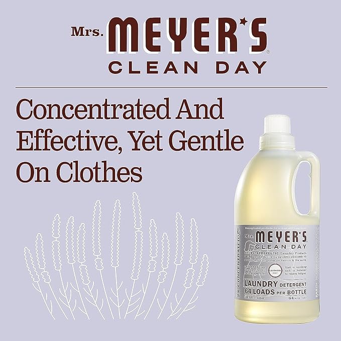 Mrs. Meyer’s Clean Day Lavender Laundry Detergent Concentrated Loads Per Bottle (64 Fl Oz (Pack of 3))