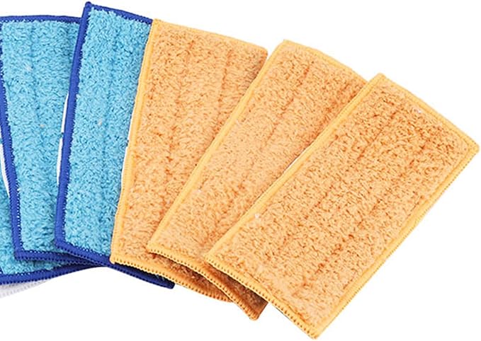 Fdit 9 Pack Reusable Microfiber Spray Mop Pads, 3 Colors Machine Washable Ultra Absorbent for Hardwood, Laminate, Tile Floors