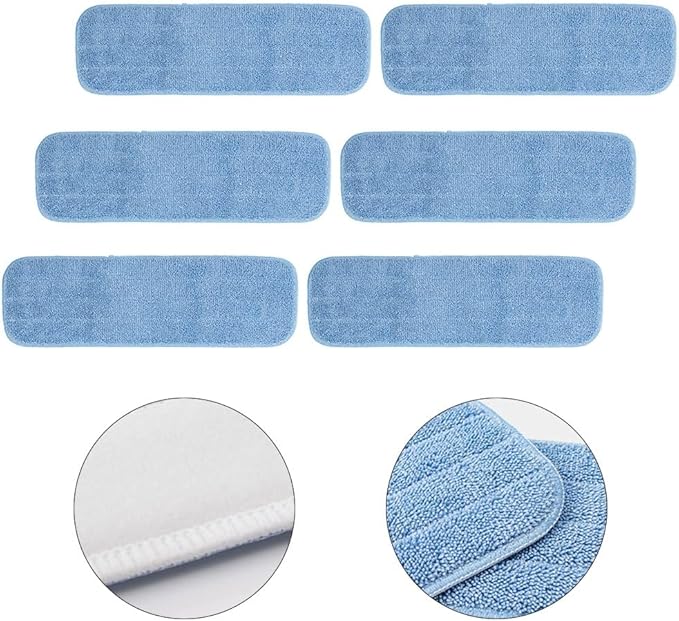 Replacement Washable Microfiber Cleaning Pads for Spray Mops, 45 x 14 cm Floor Mop Refills for All Hard Floor Surfaces, Machine Washable and Reusable Mop Head Covers for Wet or Dry Use