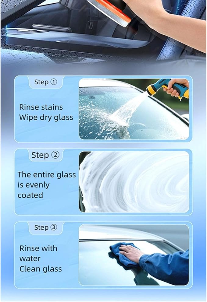 Q4 Glass Guard Cleaner, Car Handle Oil Film Cleaning Brush, Automotive Oil Film Cleaning Brush for Car Window, Auto Glass Emulsion Cleaner, Improve Windshield Clarity