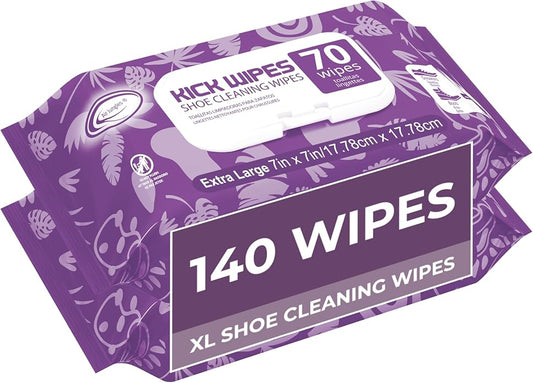 Air Jungles Shoe Sneaker Cleaning Wipes, Dual-Textured Kick Clean for Leather, Suede, Boots, Mesh & Canvas, Extra Large 7 x 7 inch to Remove Dirt Grime, Safe on Colors & Finishes