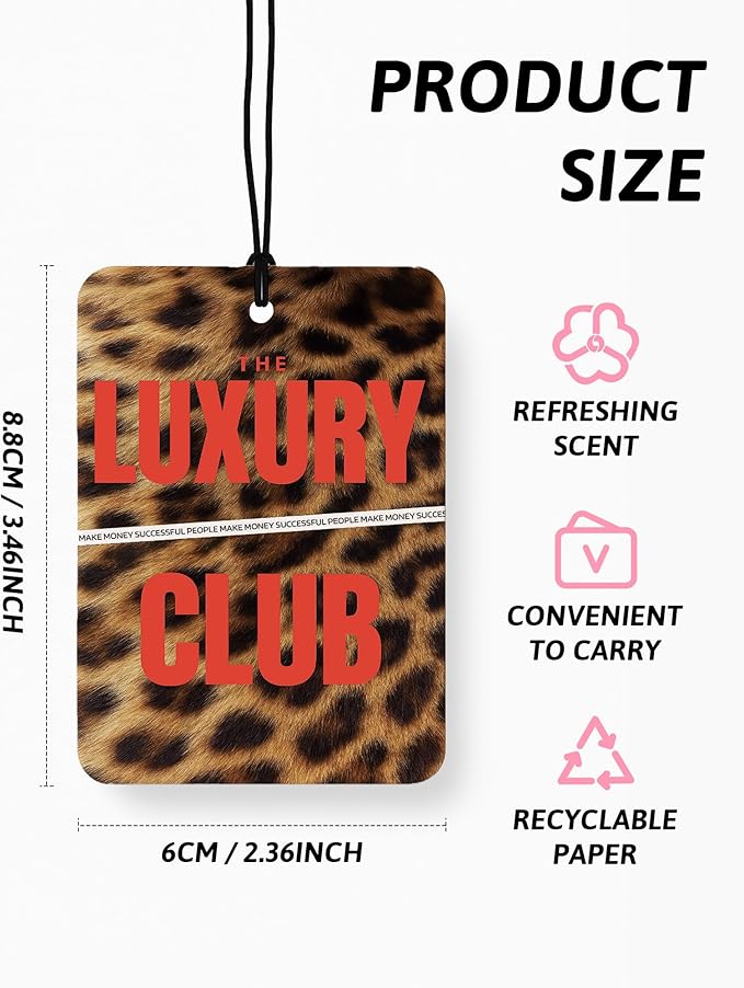 Preppy Coquette Red Bow Leopard Print Car Air Freshener 4 Pcs, Fashion Cheetah Lucky 8 Ball Hanging Air Freshener for Cars Closet Drawer Books, Girly Car Accessories Mirror Decor for Women