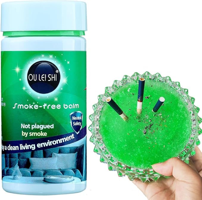 Magic Ashtray Sand (4.59oz) - Smokeless Indoor/Outdoor Ash Tray for Cigarettes | Quick Smoke Extinguisher & Odor Eliminator | Prevents Secondhand Smoke, Soot & Fire Hazard (Green)