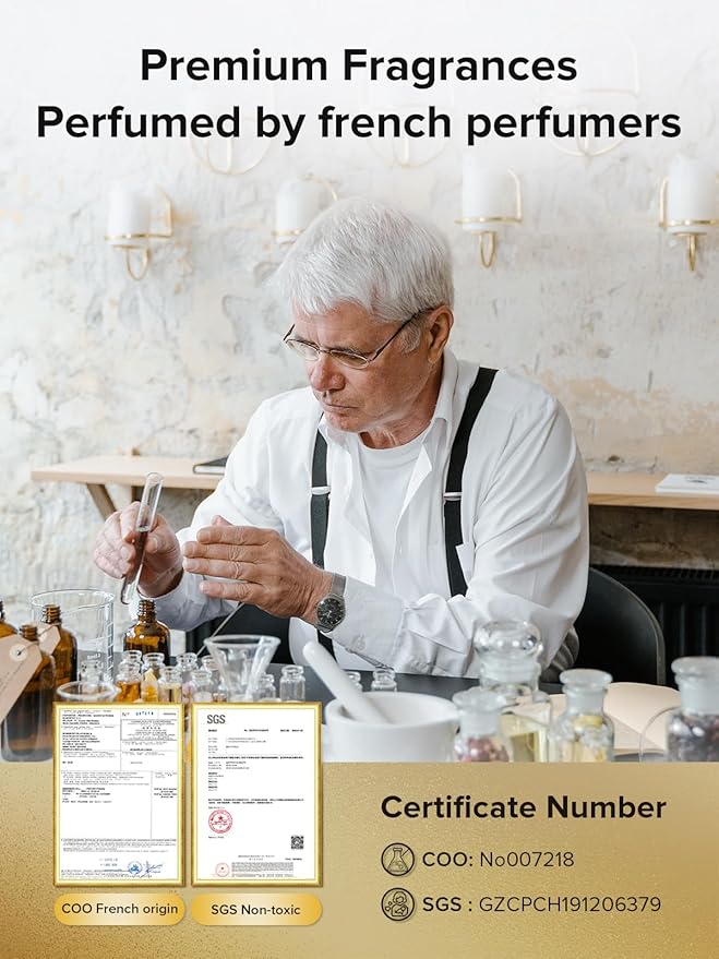 Ceeniu CF8 Scenic Fragrance (Woody Scent: Sandalwood Cologne) refill - 1200 Sprays, Natural French Fragrance, CF8 Car Aroma Diffuser