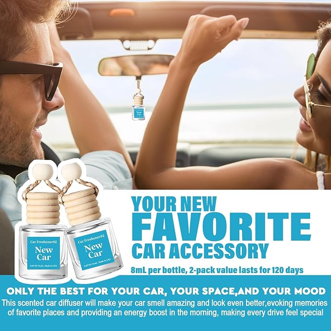 C Classy Car Air Freshener Hanging 2 Pack, New C ar Essential Oil Diffuser for Cars, Cute Car Accessories, Long-Lasting Fragrance, C ar Air Fresheners for Women & Men Gift, Made in USA