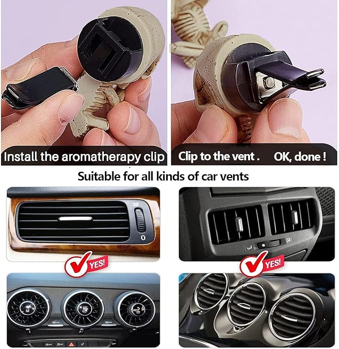 Evil Skull Car Air Fresheners Vent Clips, Cool Skull Car Accessories with 6 Felt Pads, Cute Automotive Halloween Decorations Interior for Men Women