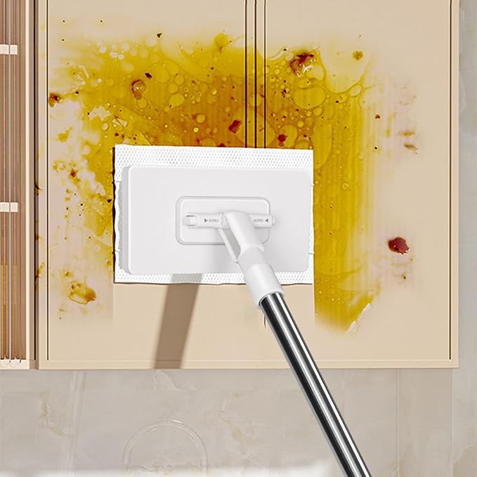 Zero Touch Mini Mop, 2026 Upgraded Lazy Mop with 4 Reusable Cloths, Wet and Dry, Detachable Press Clamp Wipes Cleaner Aid for Hardwood, Tile, Marble