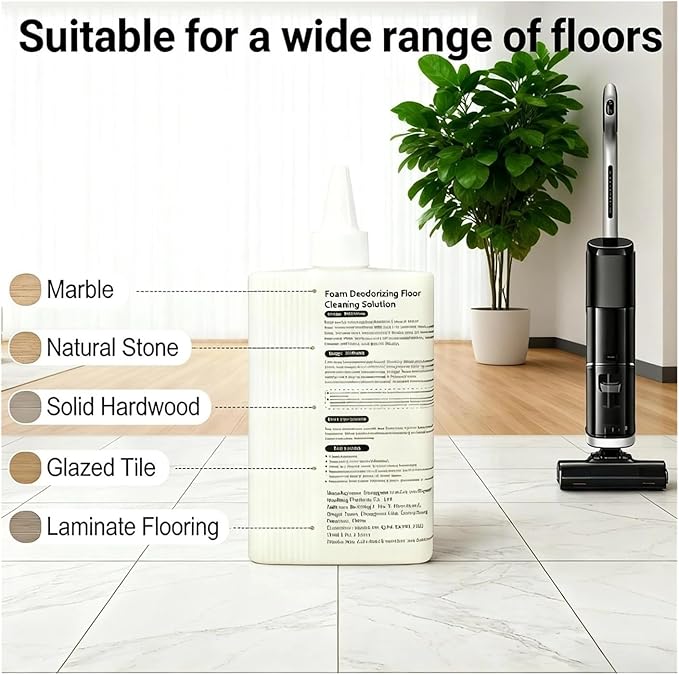 Compatible With Dreame H15 Pro, H14, H13 Compatible Floor Cleaner Solution & Foam Pet Odor Eliminator, Flower Fruit Scent, 500ml X 3