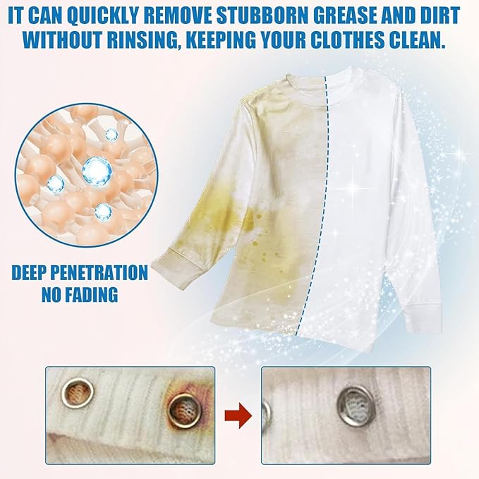 Fly Cloth Cleanse Clothing Emulsifier, Non Ionic Clothing Emulsifier Stain Remover, Non-ionic Laundry Pre-Treatment, Fabric Conditioner Restore Faded Color, Fabric Cleaner for Clothes Care (3pcs)