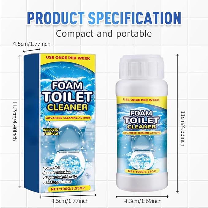 2025 Upgraded Foam Toilet Cleaner, New Powerful Toilet Bowl Cleaner, Advanced Bathroom Cleaner for Home, Powerful Instant Bowl Cleaners for Toilets Squatting Pans (2)