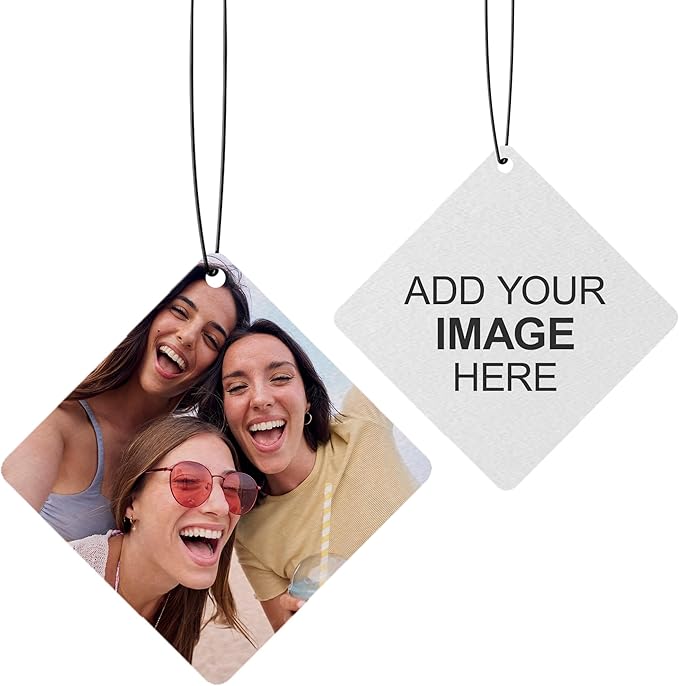 Instafreshener Custom Hanging Air Freshener | Diamond | Custom Air Fresheners with Picture or Text for Car, Closet, Bathroom, Locker & Office Décor