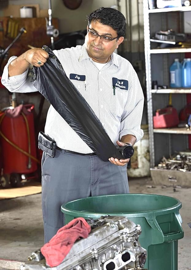 Aluf Plastics T-Tough Roll Pack Low Density Repro Blend Star Seal Coreless Rolls Bag, 33 Gallon Capacity, 39" Length x 33" Width, H Strength, Black (Pack of 100)
