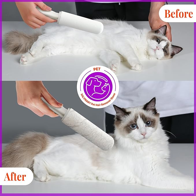 Pumice Stone Toilet Bowl Cleaner with Handle Hard Water Stain Remover for Household Cleaning, Pet Hair Remover Pumice Stone Cat Dog Fur Removal Tool, White 1 Pack