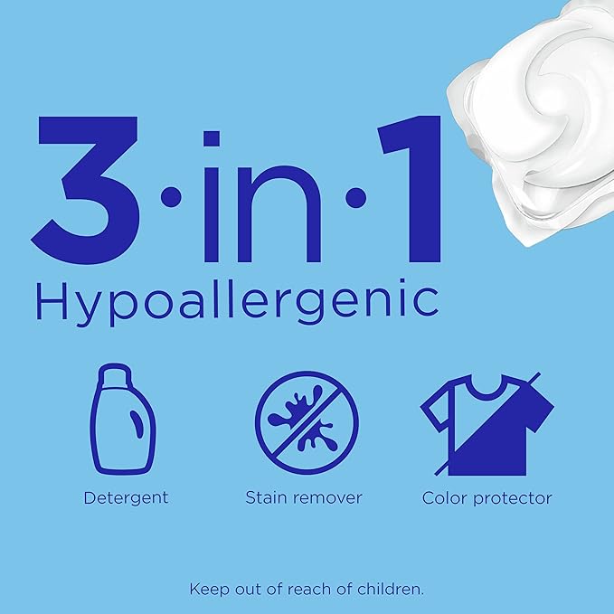 Tide Pods Liquid Detergent Pacs, Free & Gentle, 42 Count (Pack of 4) (Packaging May Vary)