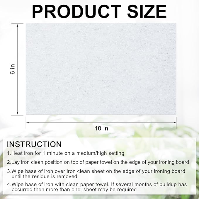 30 Pcs 6 x 10 Inch Hot Iron Cleaner Sheets Faultless Cream Stainless Steel Soleplate Iron Cleaner Kit Lining Cloth