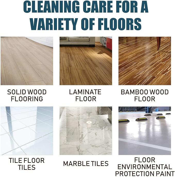 5 in 1 Floor Cleaner, Fragrance Cleaning Care Solution, Fast-Drying Floor Cleaner with Prebiotic-Inspired Formula, Stain and Odor Removal, Low-Residue Shine (2PCS)
