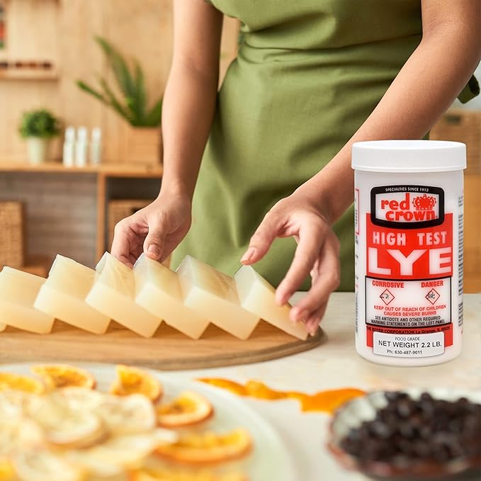 The Boyer Lye for Soap Making, Sodium Hydroxide Pure High Test Lye Food Grade, Caustic Soda, Drain Cleaner and Clog Remover, 2 Pack 2.2 lbs