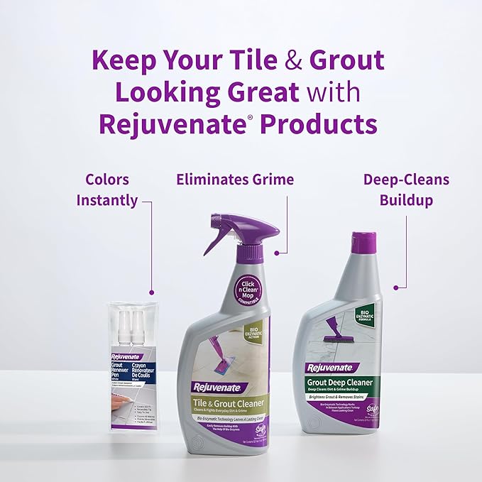 Rejuvenate Grout Deep Cleaner Cleaning Formula Instantly Removes Years of Dirt Build-Up to Restore Grout to the Original Color (32 fl oz)