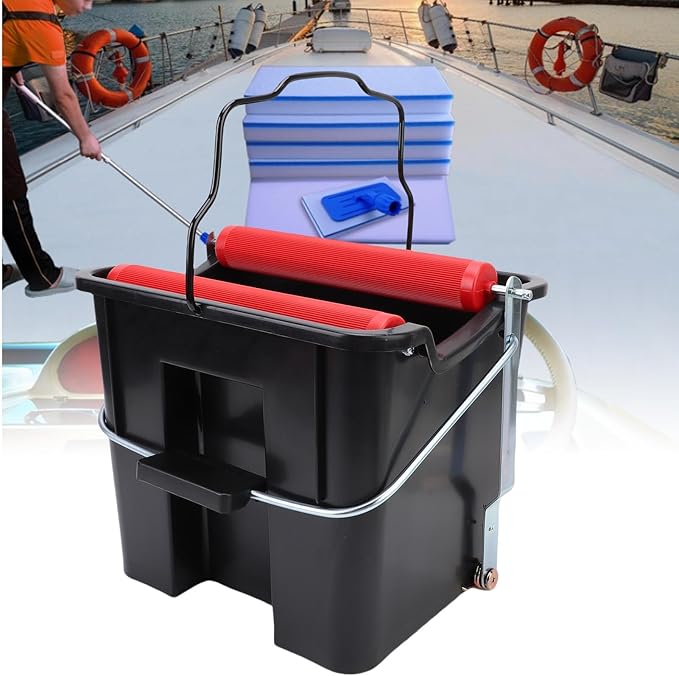 Mop Bucket, Foot Pedal Spin System Collapsible Portable Cleaning Bucket, Water Washing with ABS and Metal for Household Car and Maritime Use