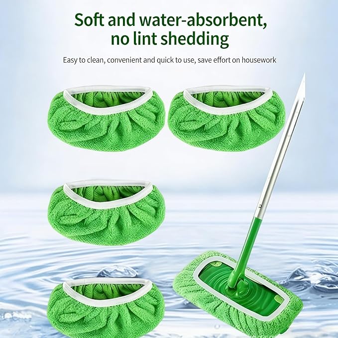 Chenille Mop Refill Pads, Chenille Mop Pads, Household Replacement Mops Pad, Reusable Mops Pad Compatible, for Hardwood Tile Laminate Floors Cleaning & Pet Hair (Pink,6)