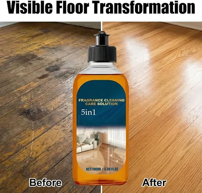 5 in 1 Floor Cleaner, 2026 New Fast-Drying Fragrance Cleaning Care Solution 5 In 1, Multi-Surface Floor Cleaner, Dual-Action Stain and Odor Remover, Restore Hardwood FloorShine (3PCS)